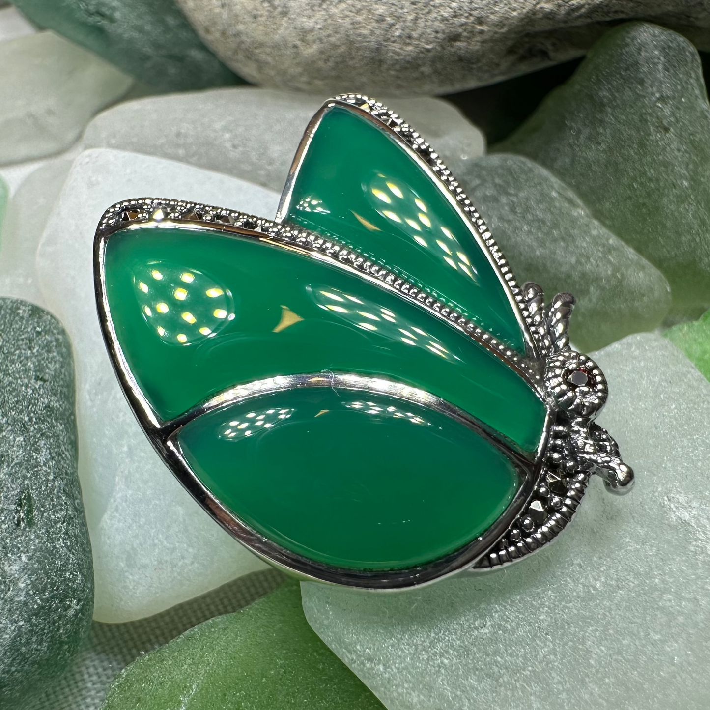 Butterfly Marcasite Brooch — view 5