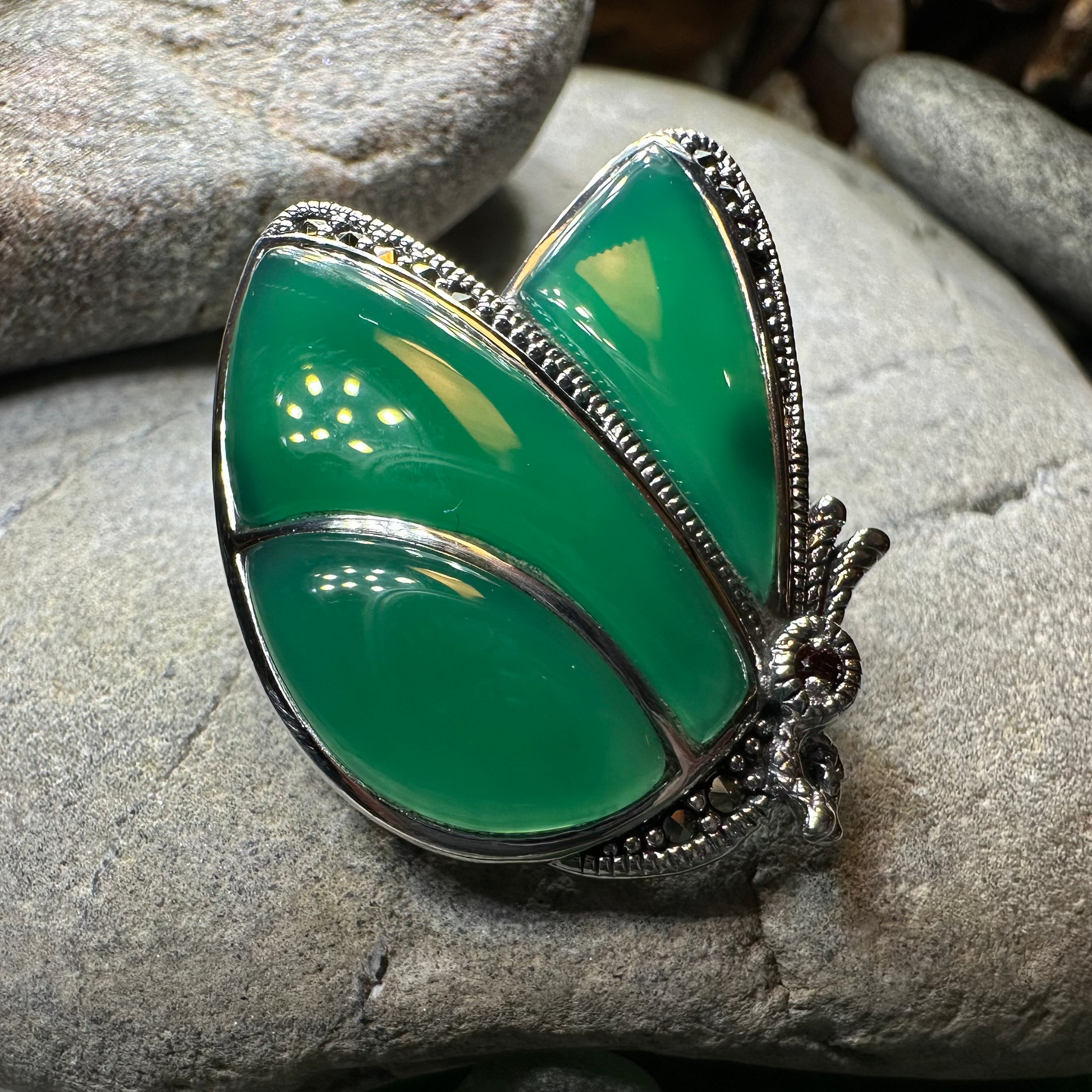 Butterfly Marcasite Brooch — view 7