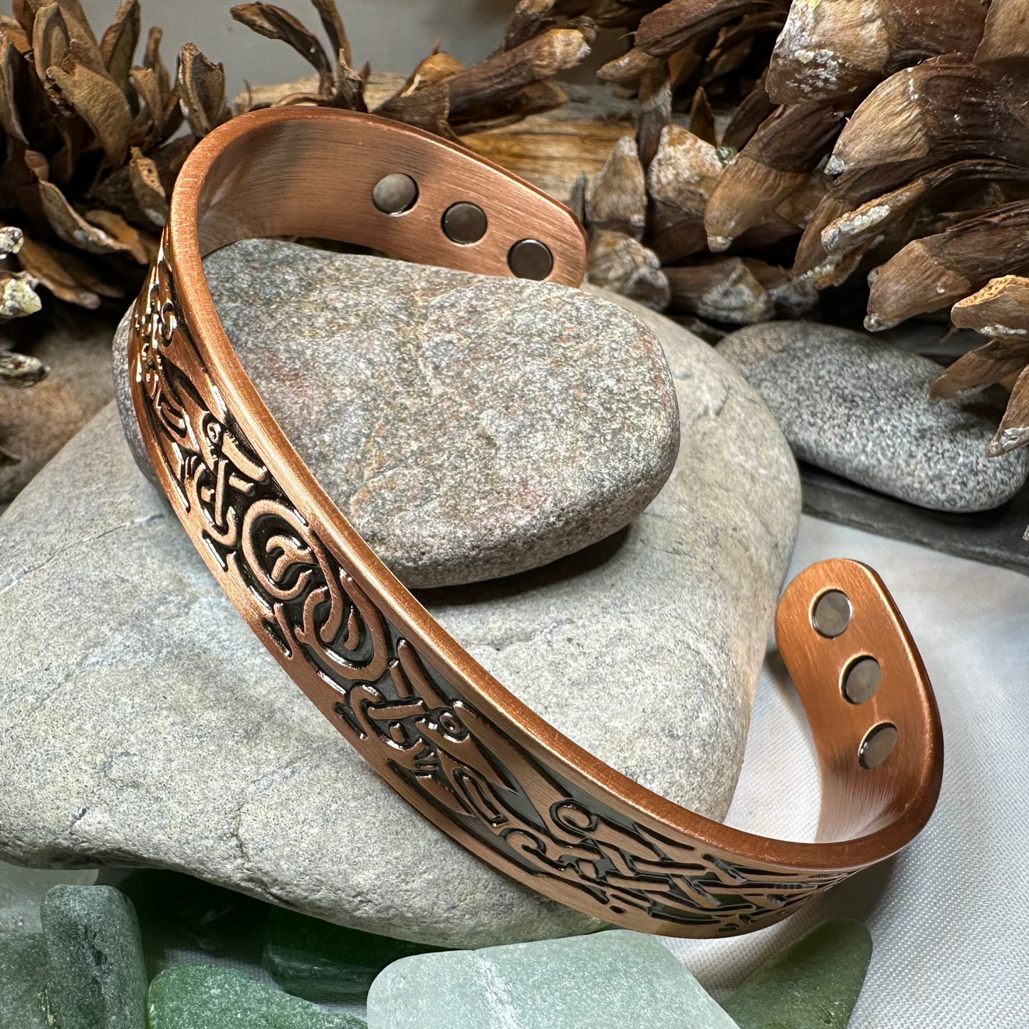 Viking Birds Copper Cuff Bracelet