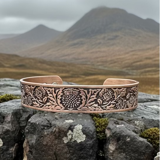 Scottish Thistle Copper Cuff Bracelet