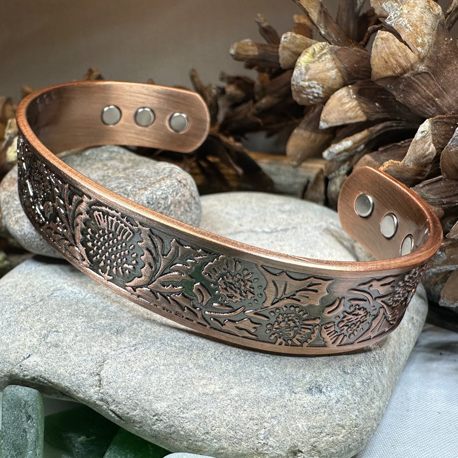 Scottish Thistle Copper Cuff Bracelet