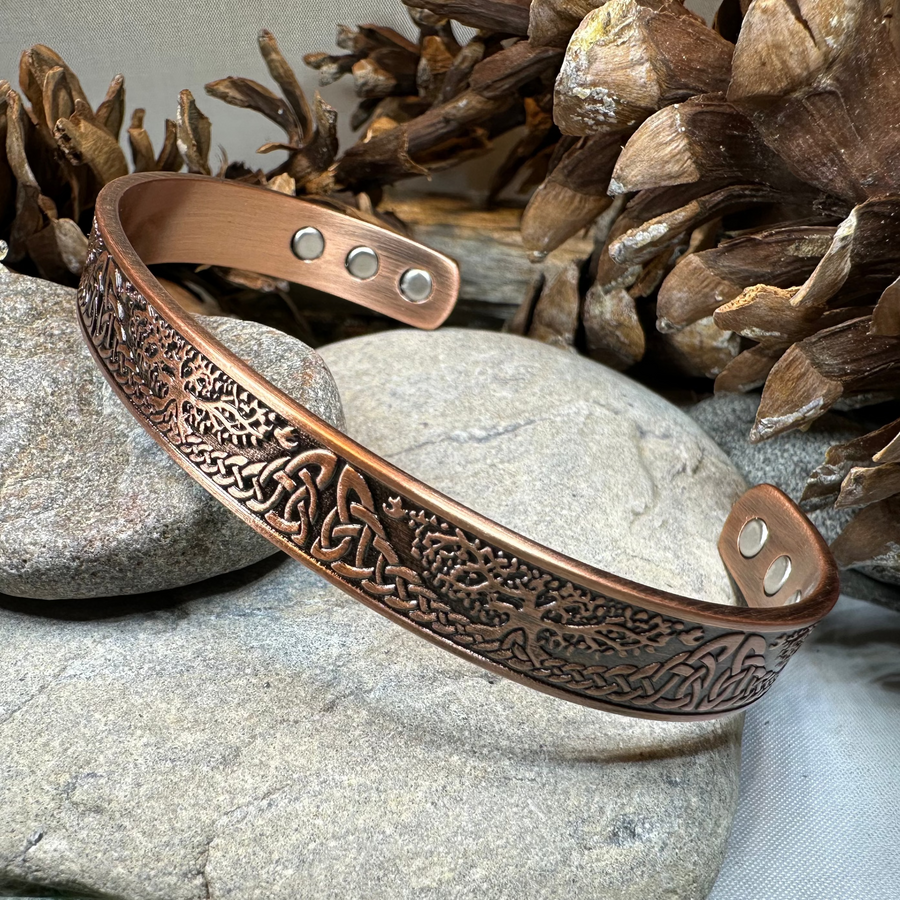 Slim Tree of Life Copper Cuff Bracelet