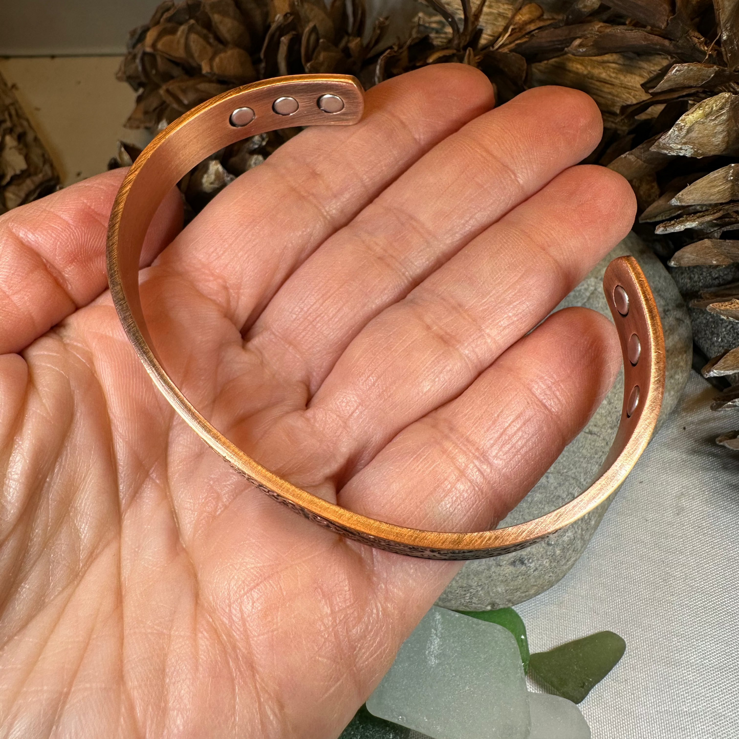 Slim Tree of Life Copper Cuff Bracelet — view 7