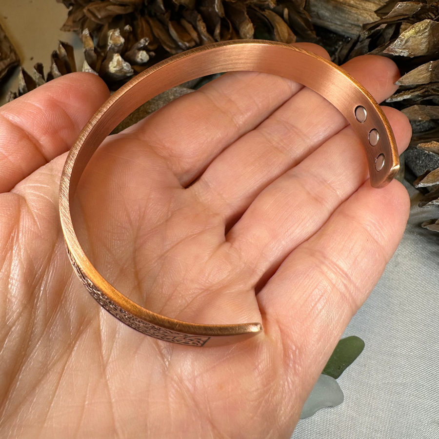 Slim Tree of Life Copper Cuff Bracelet