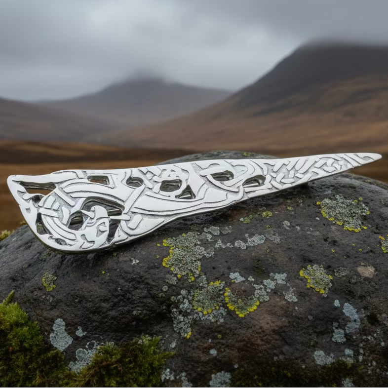 Scottish Celtic Dragon Kilt Pin - Handmade in Scotland