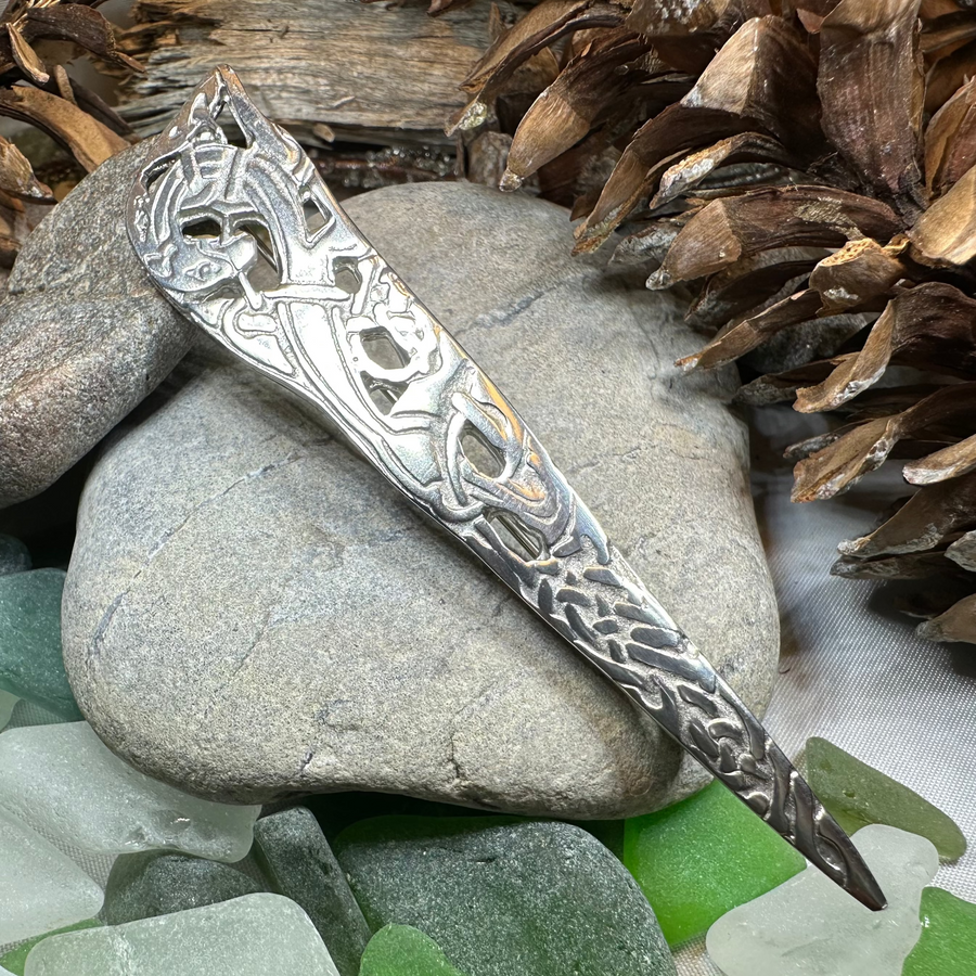 Scottish Celtic Dragon Kilt Pin - Handmade in Scotland