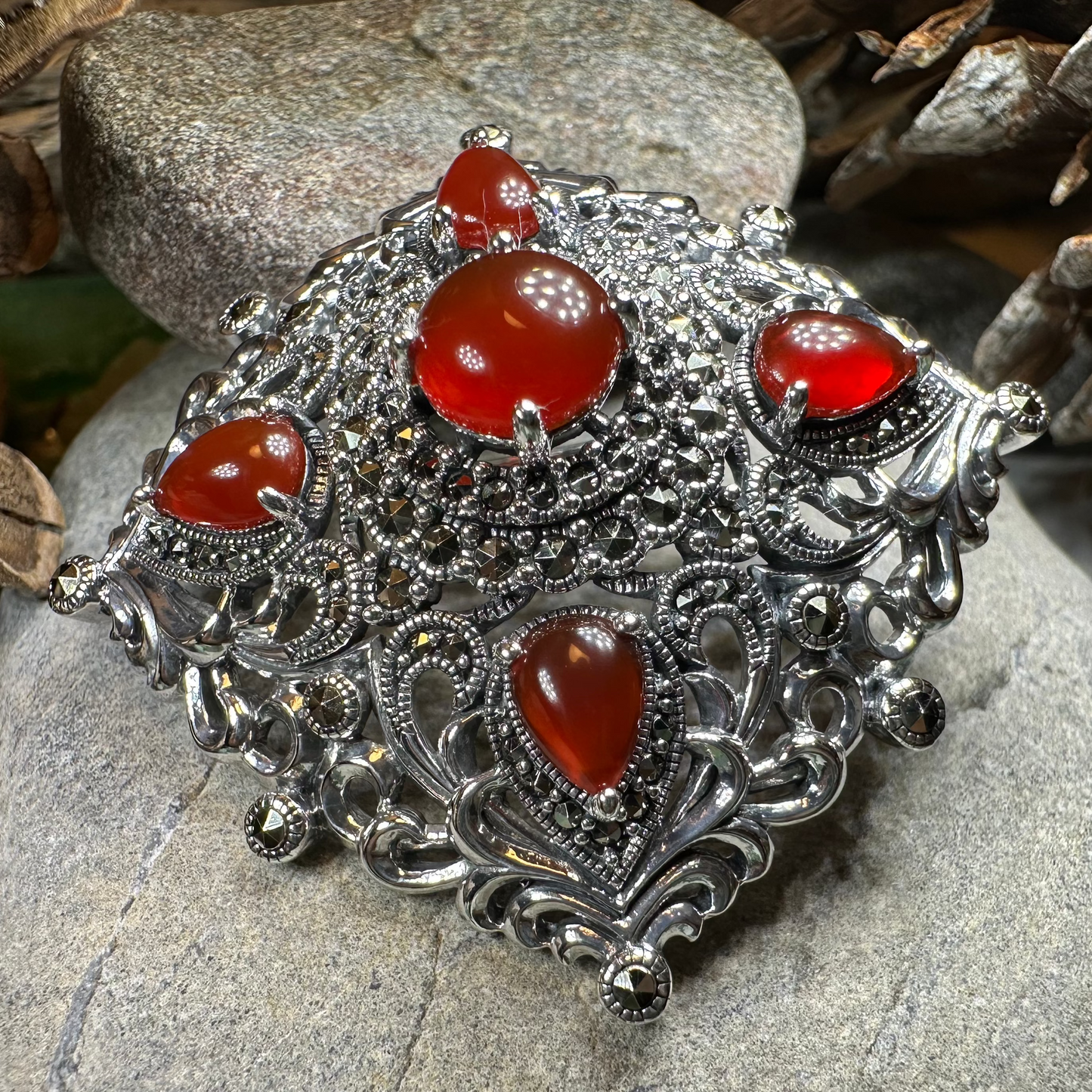 Sunset Celtic Knot Brooch in sterling silver