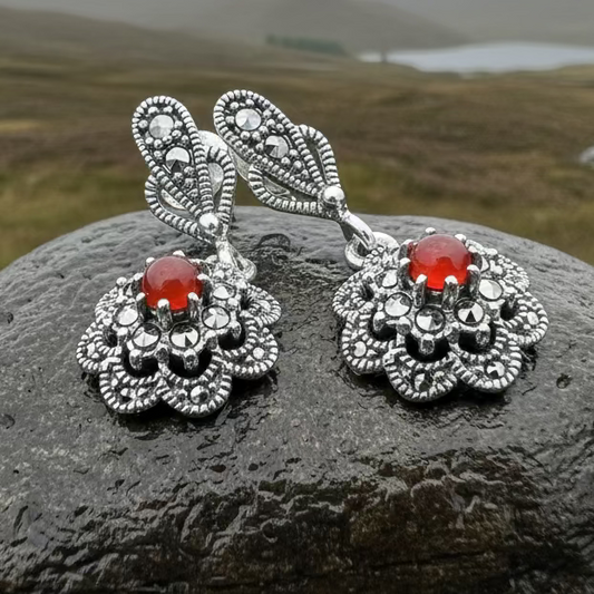 Autumn Blossom Marcasite Earrings