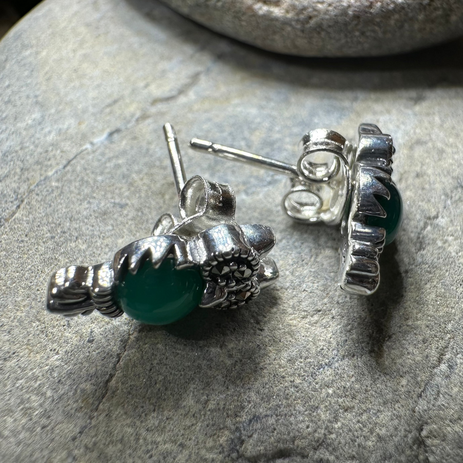 Mackenna Owl Marcasite Earrings