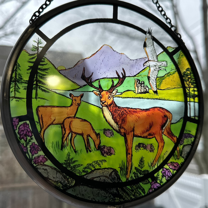 Scottish Stags Suncatcher