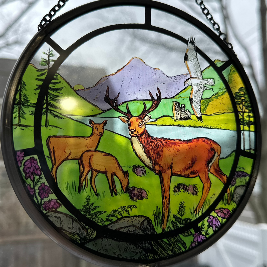 Scottish Stags Suncatcher