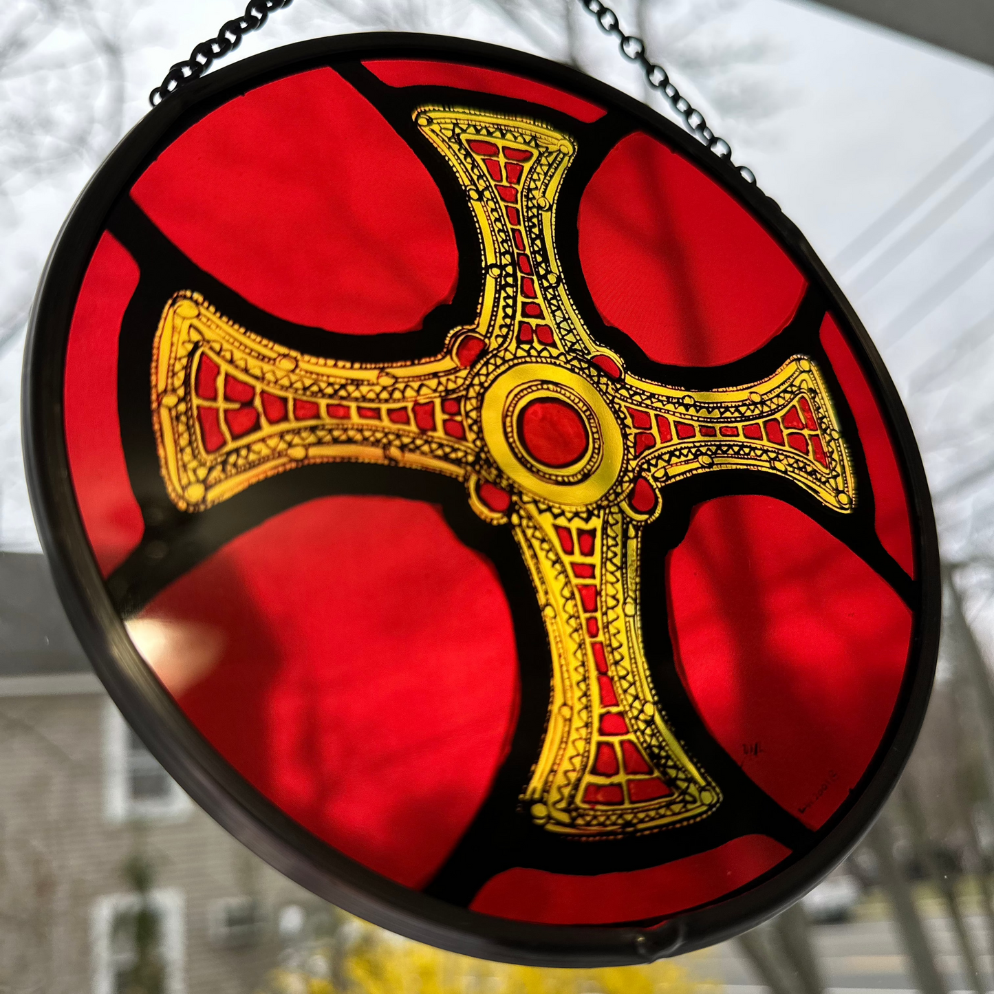 Saint Cuthbert's Cross Suncatcher