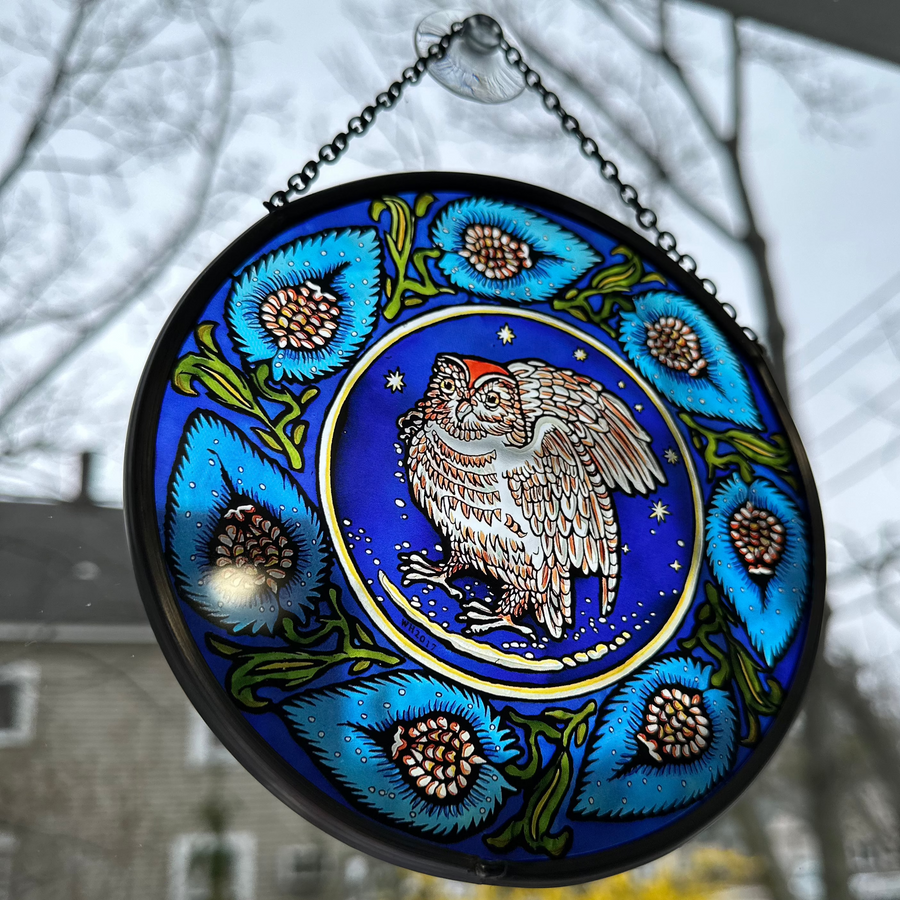 William De Morgan Owl Suncatcher