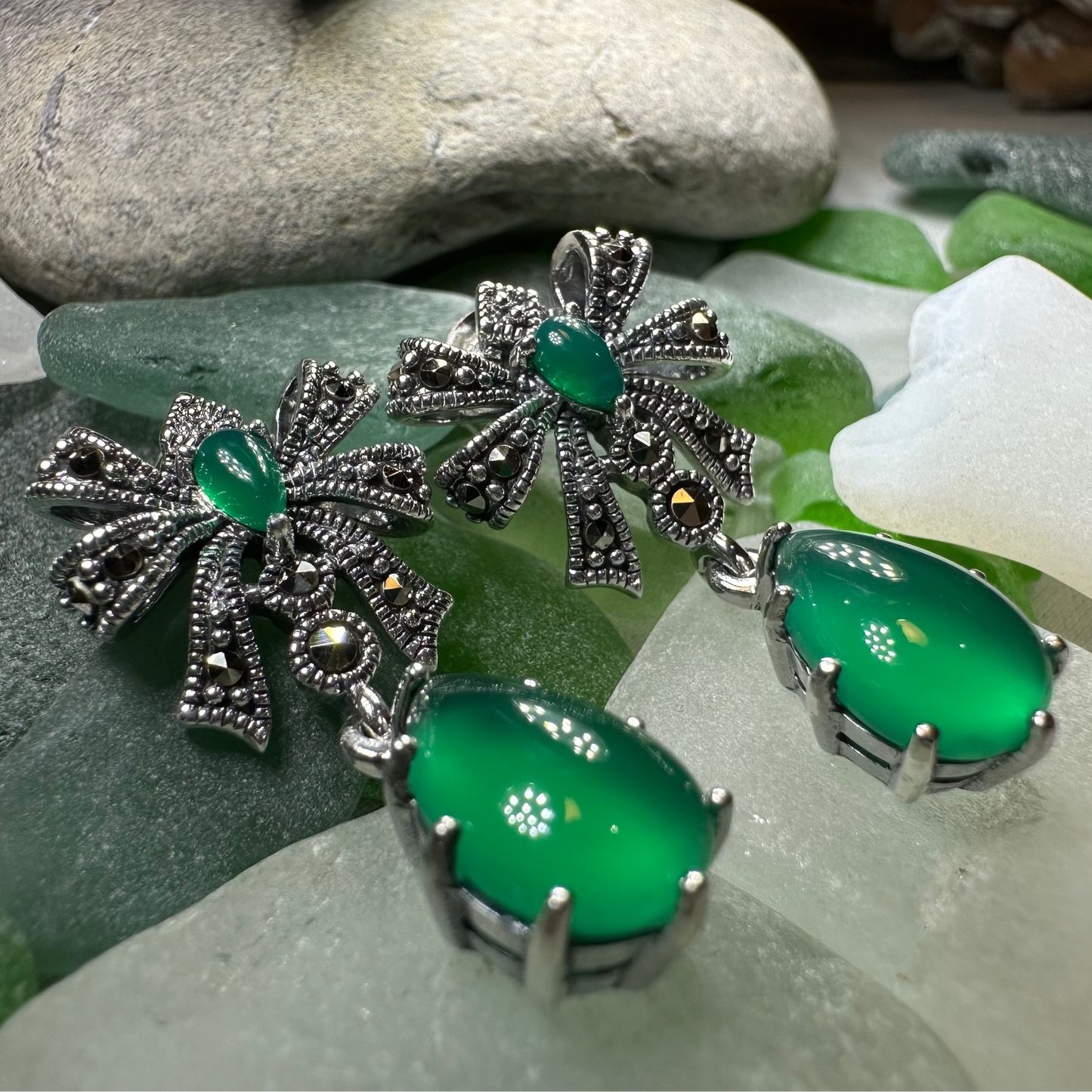 Irish Princess Marcasite Earrings — view 3