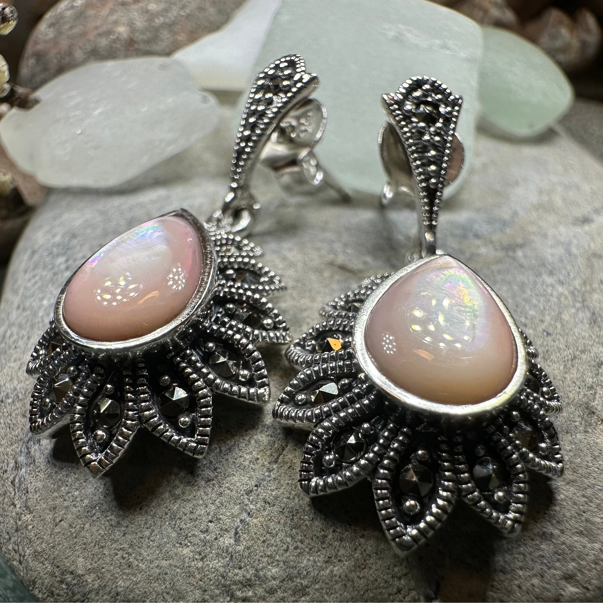Gilda Celtic Flower Earrings in sterling silver