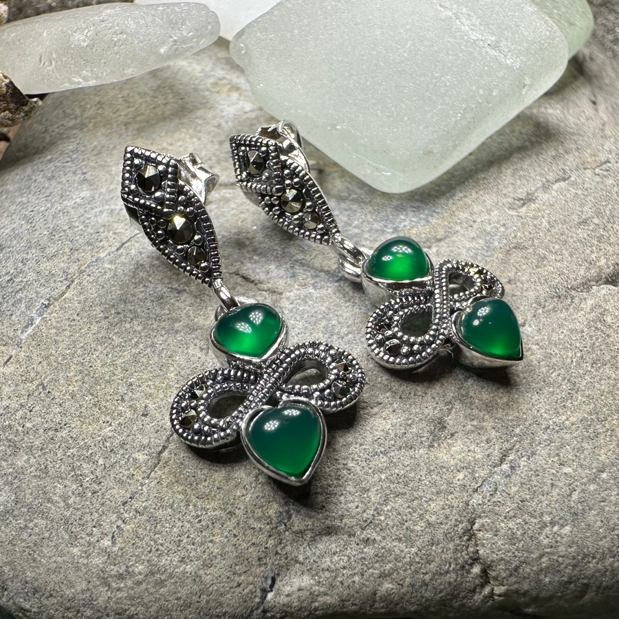 Infinity Knot Marcasite Post Earrings