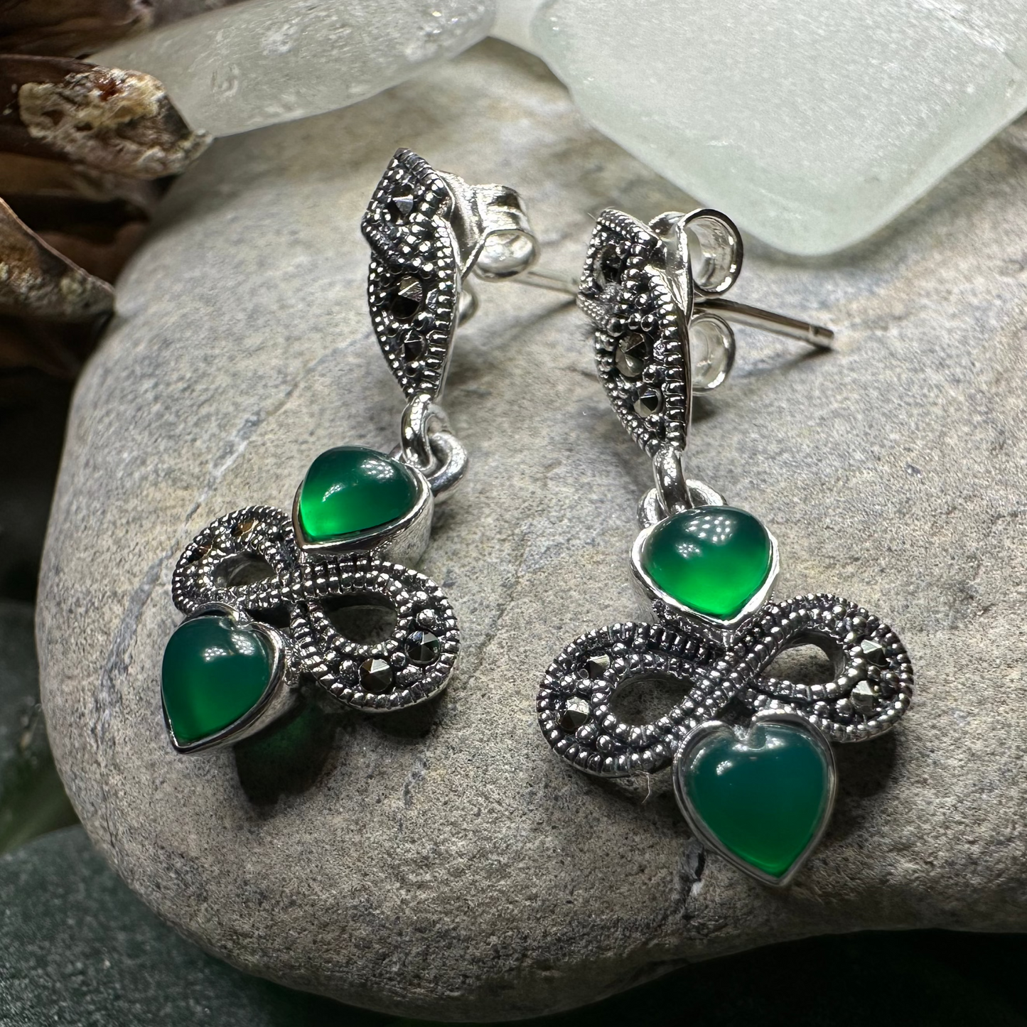 Infinity Knot Marcasite Post Earrings — view 4