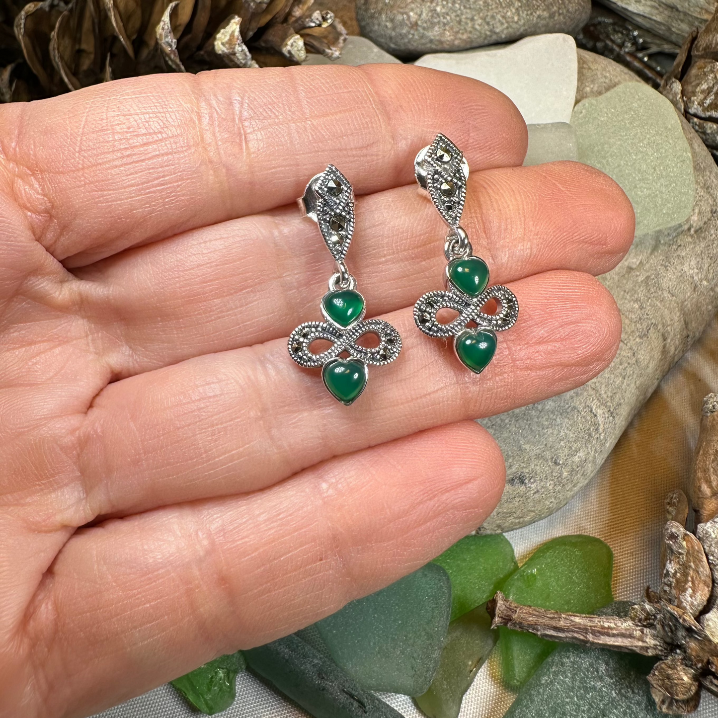 Infinity Knot Marcasite Post Earrings — view 5