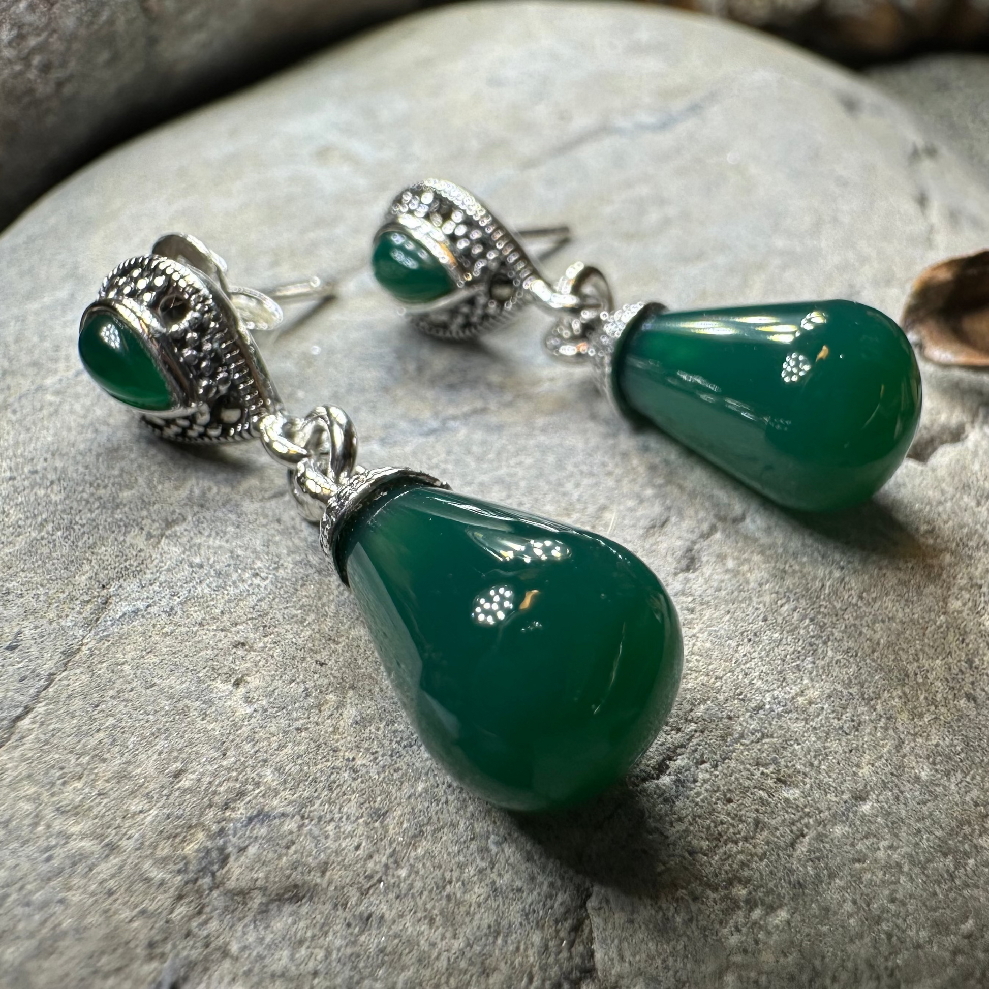Celtic Raindrop Marcasite Earrings — view 8