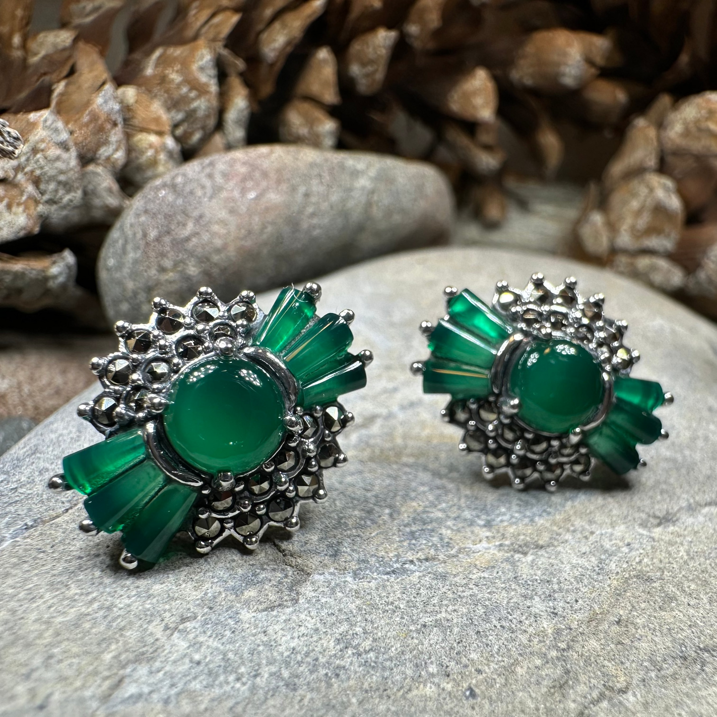 Celtic Bloom Marcasite Earrings — view 2