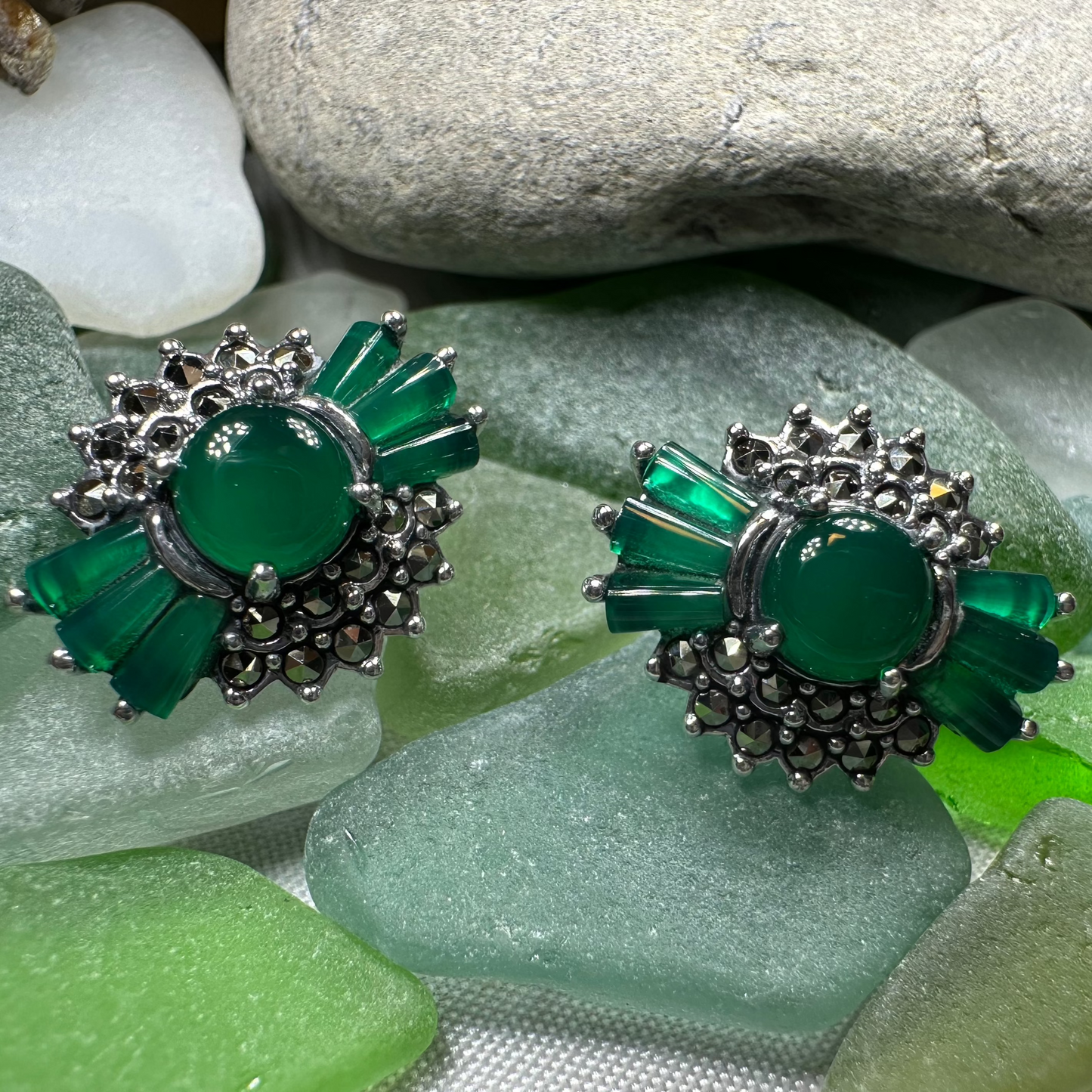 Celtic Bloom Marcasite Earrings — view 7