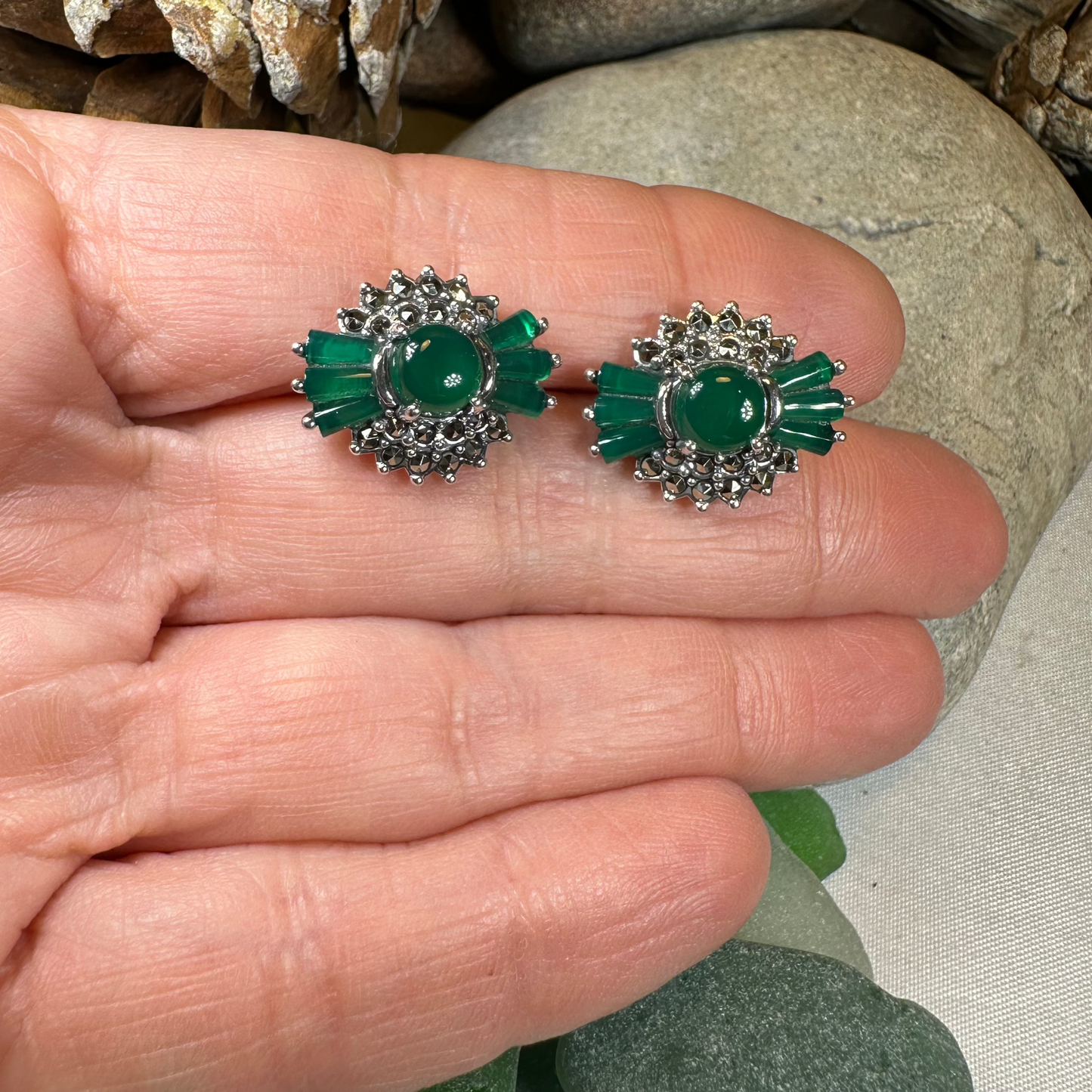Celtic Bloom Marcasite Earrings — view 3