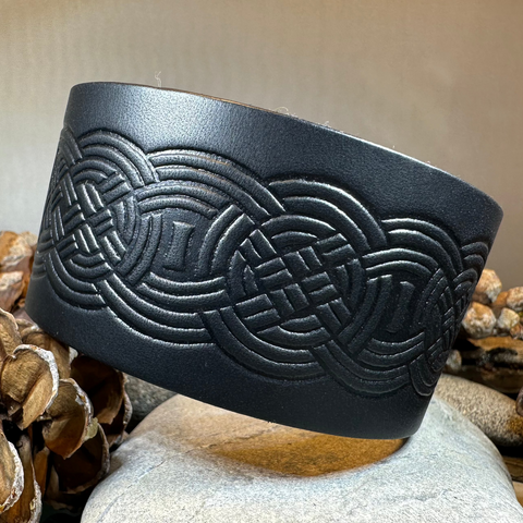 Load image into Gallery viewer, Celtic Warrior Leather Cuff Bracelet
