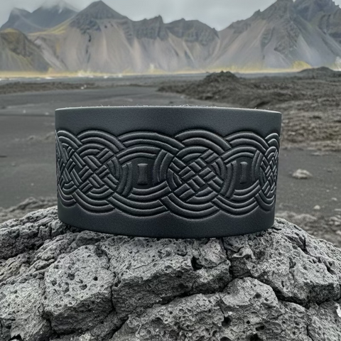 Load image into Gallery viewer, Celtic Warrior Leather Cuff Bracelet
