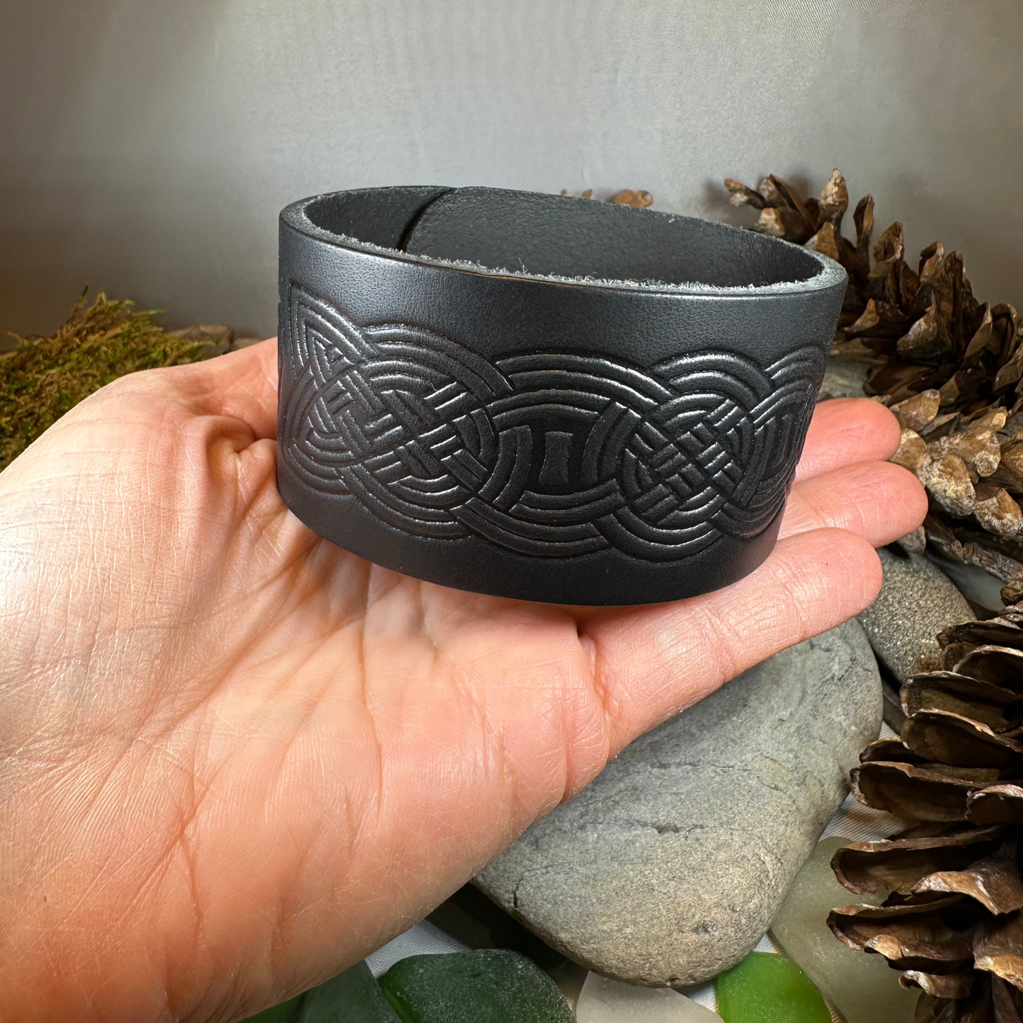 Celtic Warrior Leather Cuff Bracelet