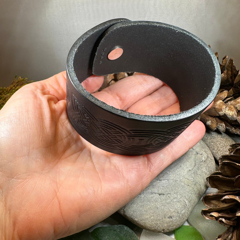 Load image into Gallery viewer, Celtic Warrior Leather Cuff Bracelet
