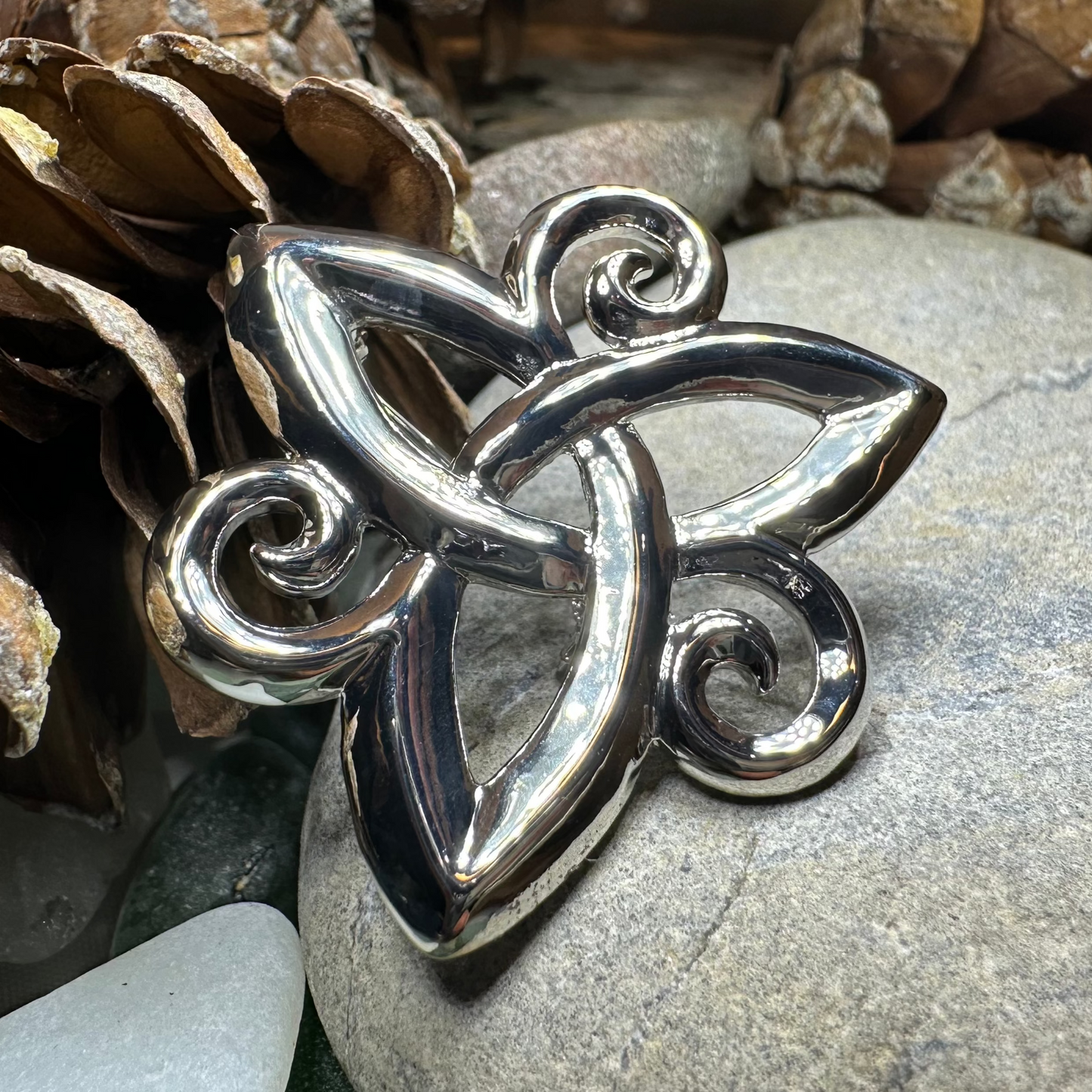 Ritona Celtic Spiral Trinity Knot Brooch