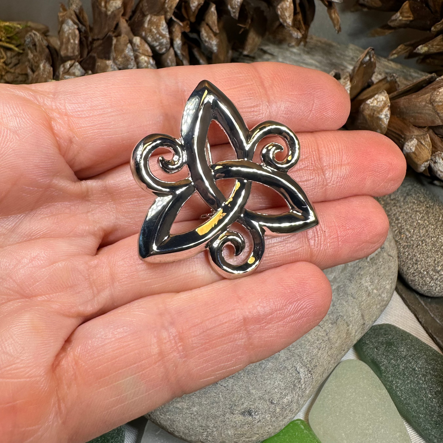 Ritona Celtic Spiral Trinity Knot Brooch
