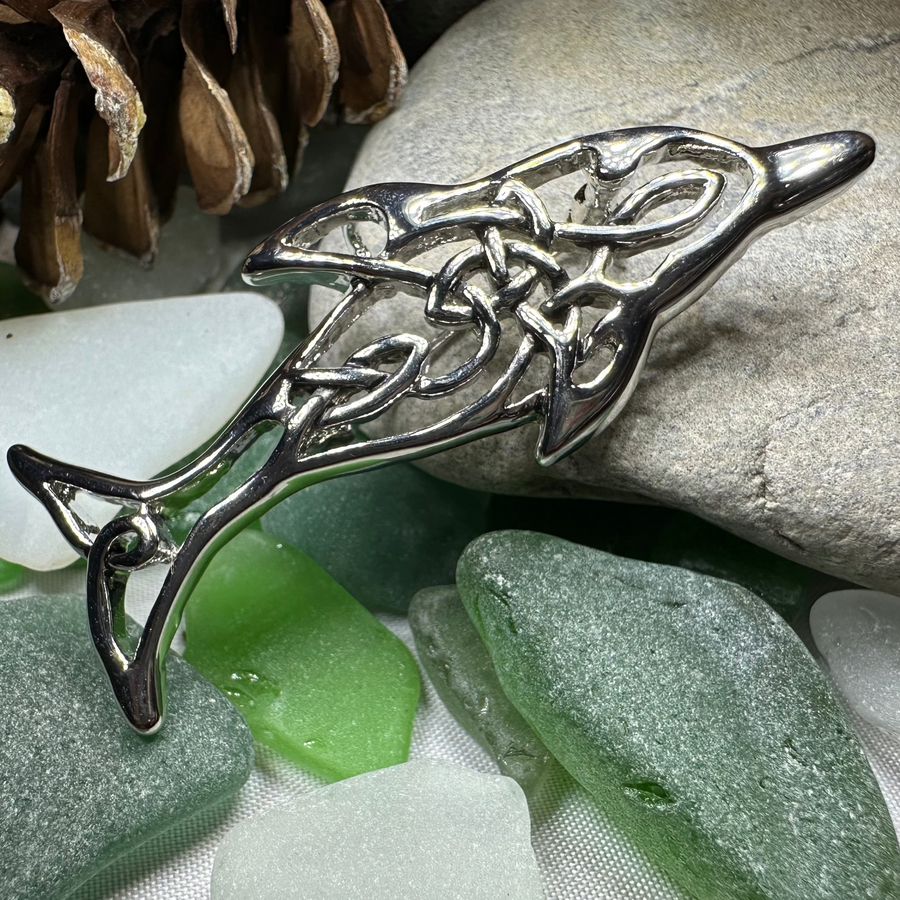 Nehalennia Celtic Dolphin Brooch for Women