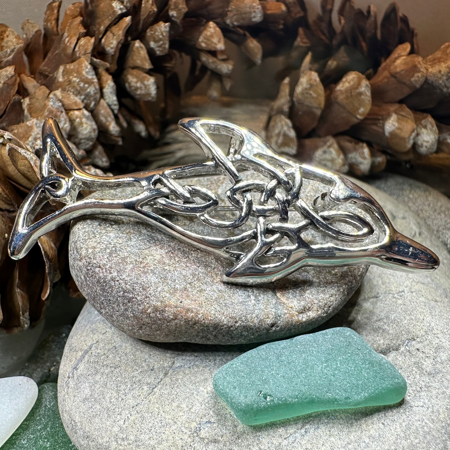 Nehalennia Celtic Dolphin Brooch for Women
