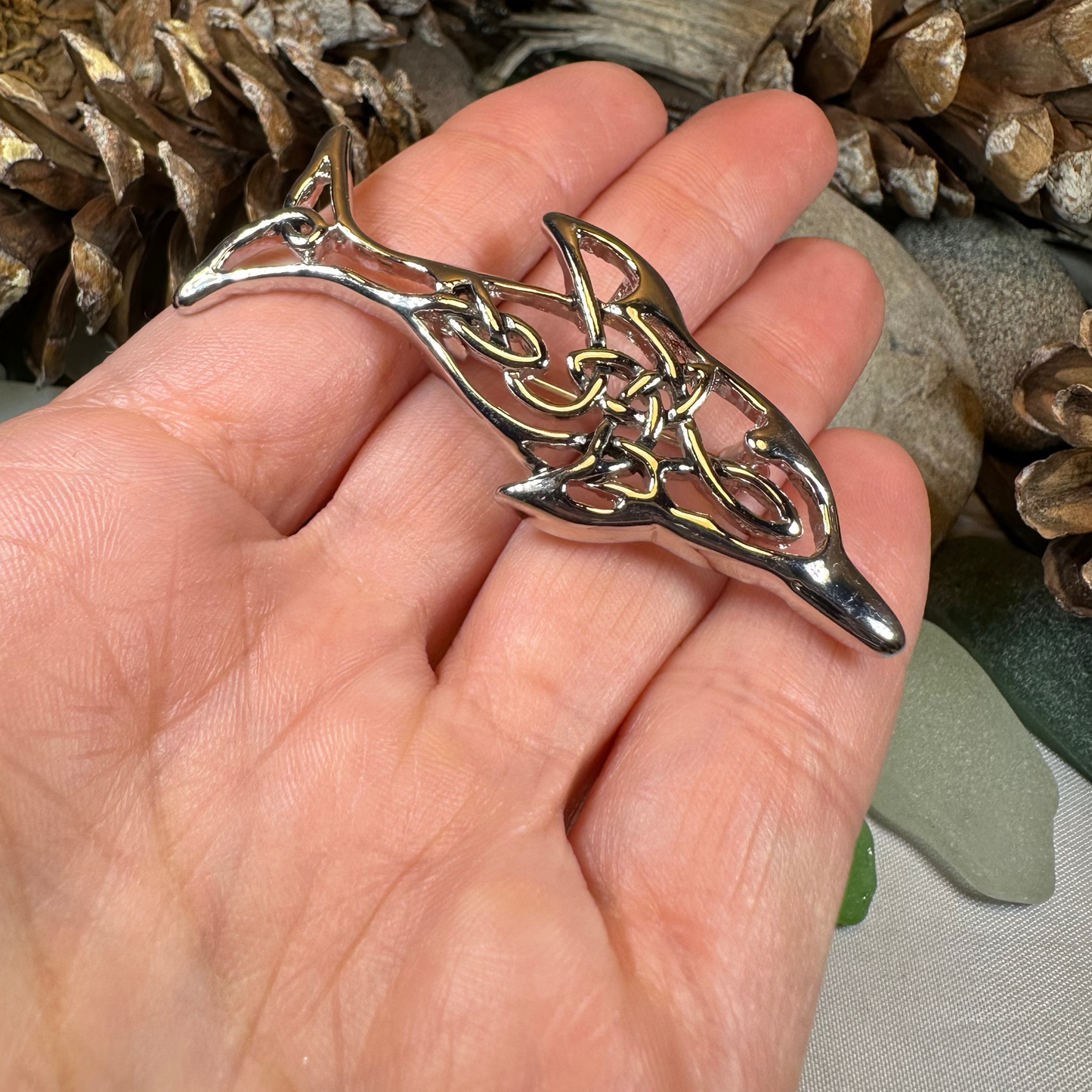 Nehalennia Celtic Dolphin Brooch for Women