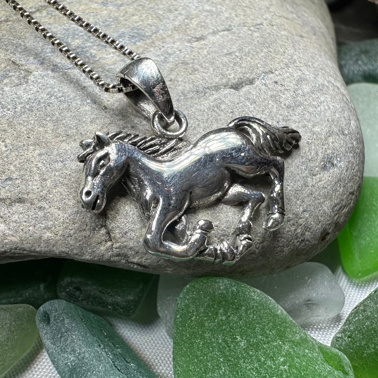 Windrider Horse Necklace in sterling silver