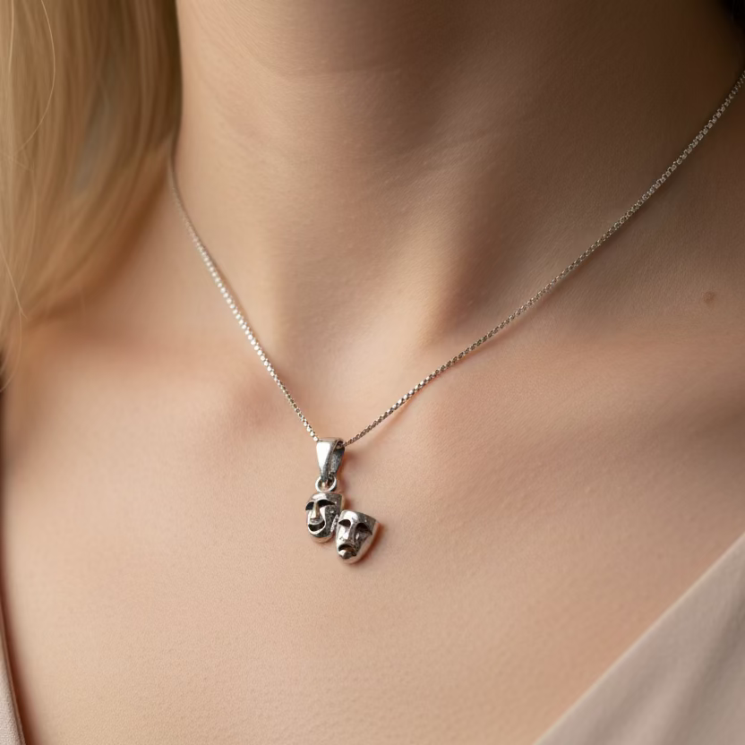 Theater Mask Necklace