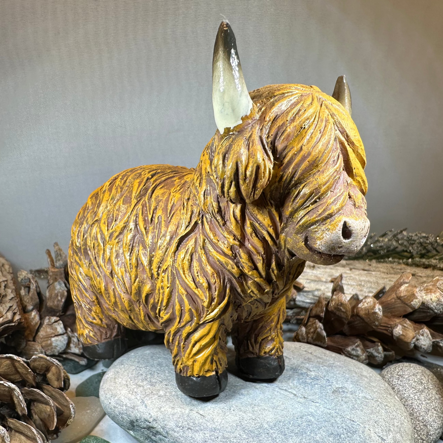 Chubby Highland Cow Figurine