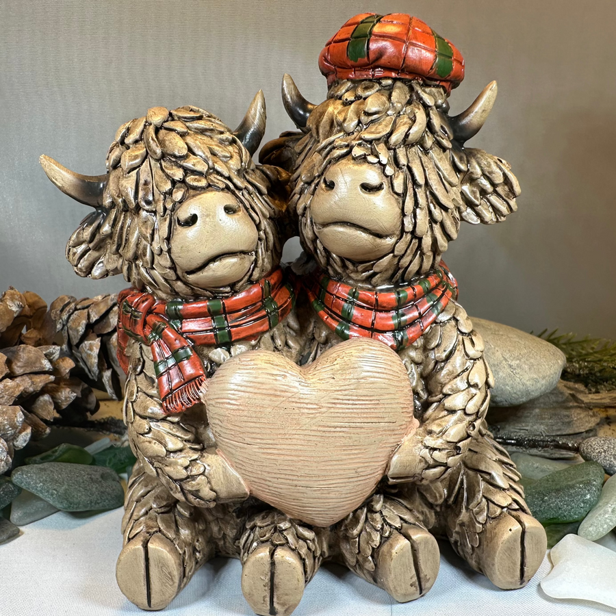 Tartan Lovers Highland Cow Figurine