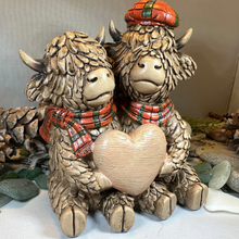 Load image into Gallery viewer, Tartan Lovers Highland Cow Figurine

