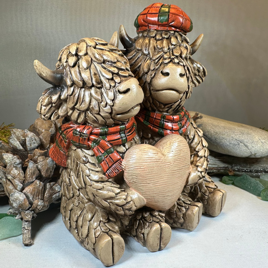 Tartan Lovers Highland Cow Figurine