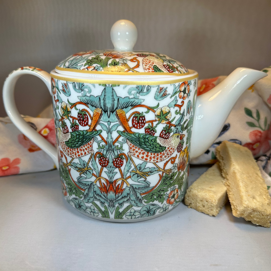 William Morris Strawberry Thief Fine China Teapot