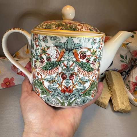 Load image into Gallery viewer, William Morris Strawberry Thief Fine China Teapot
