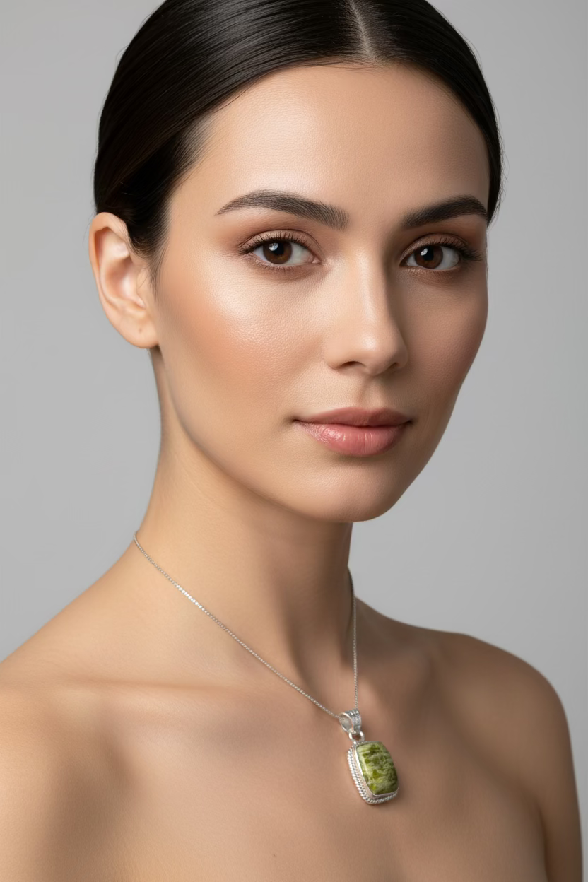 Connemara Marble Irish Rectangle Necklace