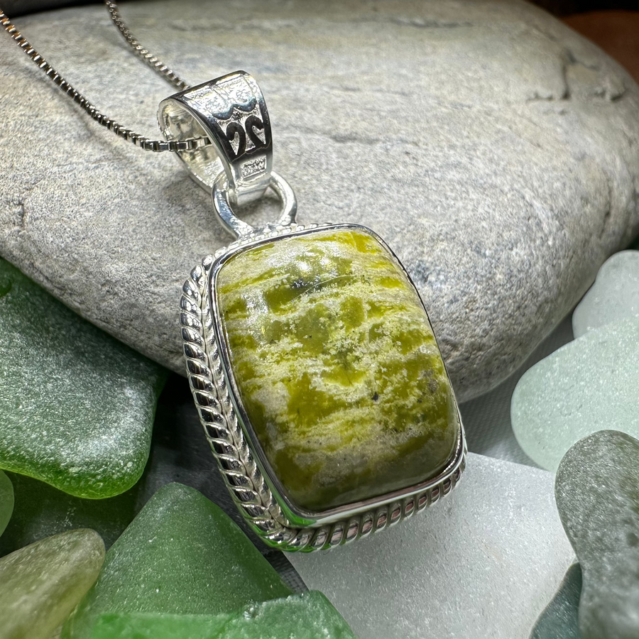 Connemara Marble Irish Rectangle Necklace