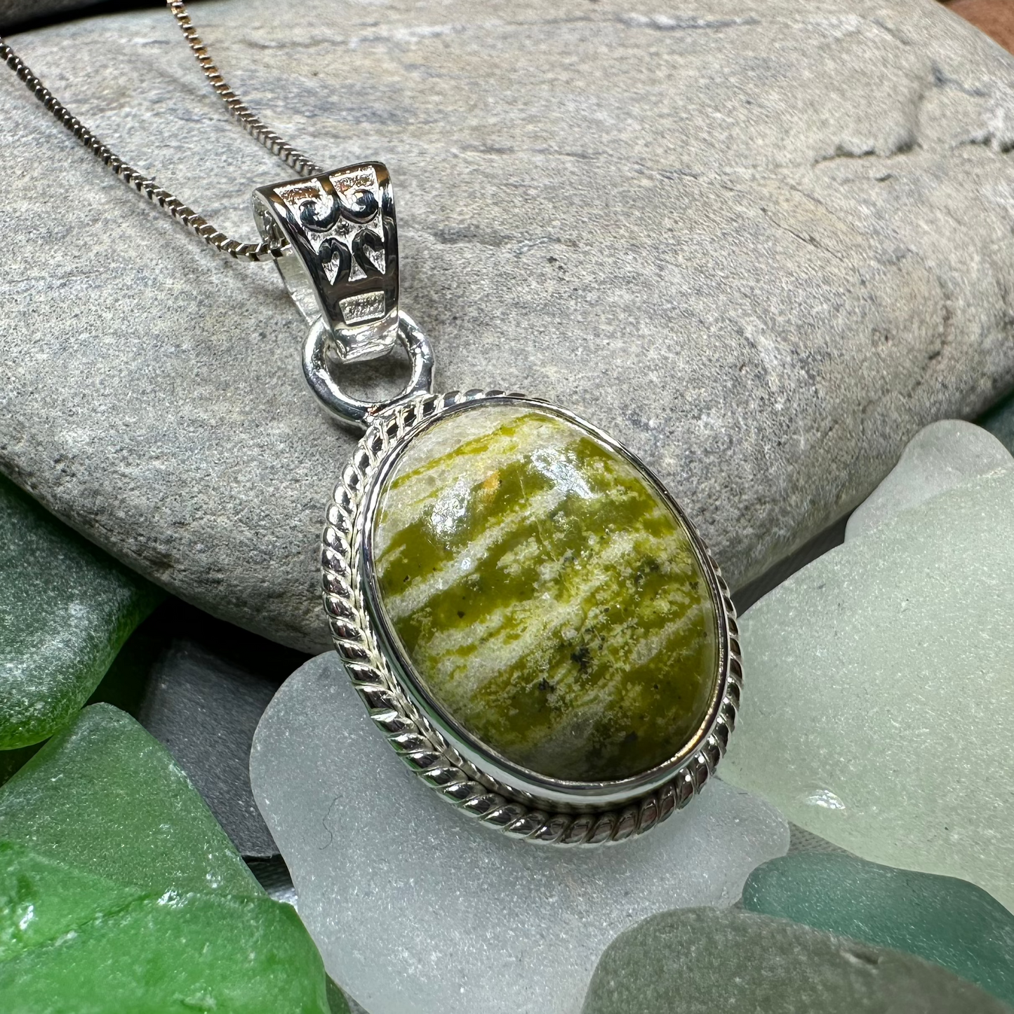 Connemara Marble Irish Oval Necklace