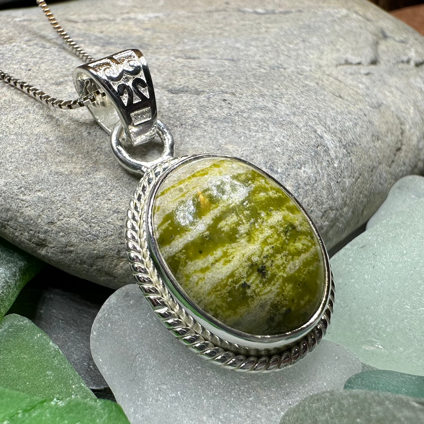 Connemara Marble Irish Oval Necklace