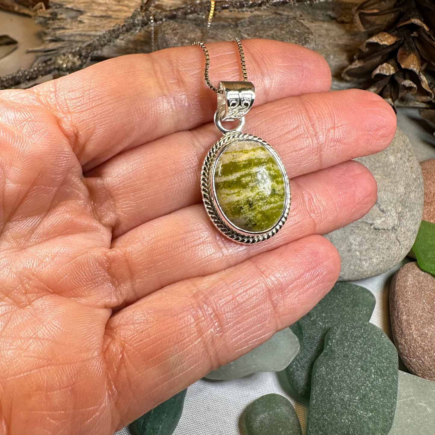 Connemara Marble Irish Oval Necklace
