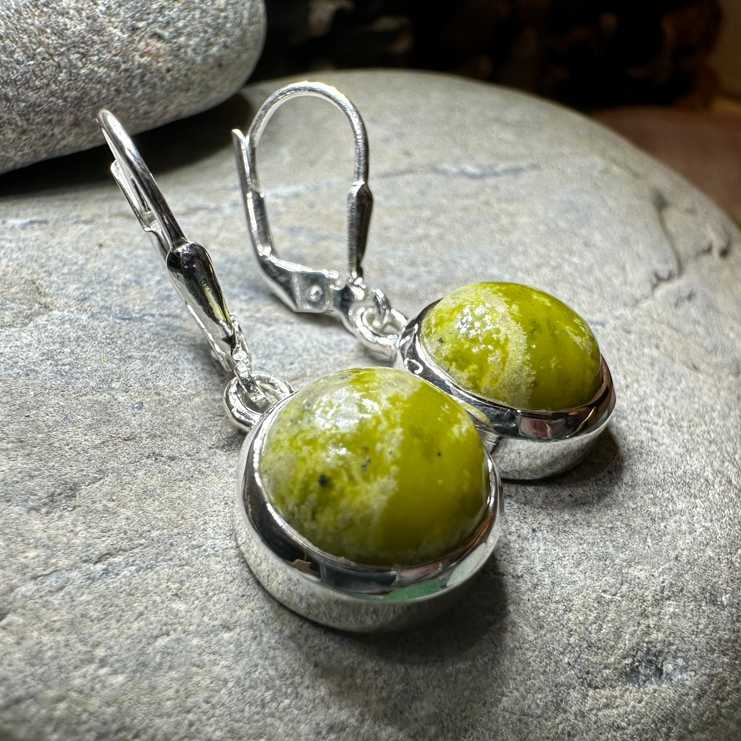 Connemara Marble Irish Anamchara Earrings in Sterling Silver — view 6