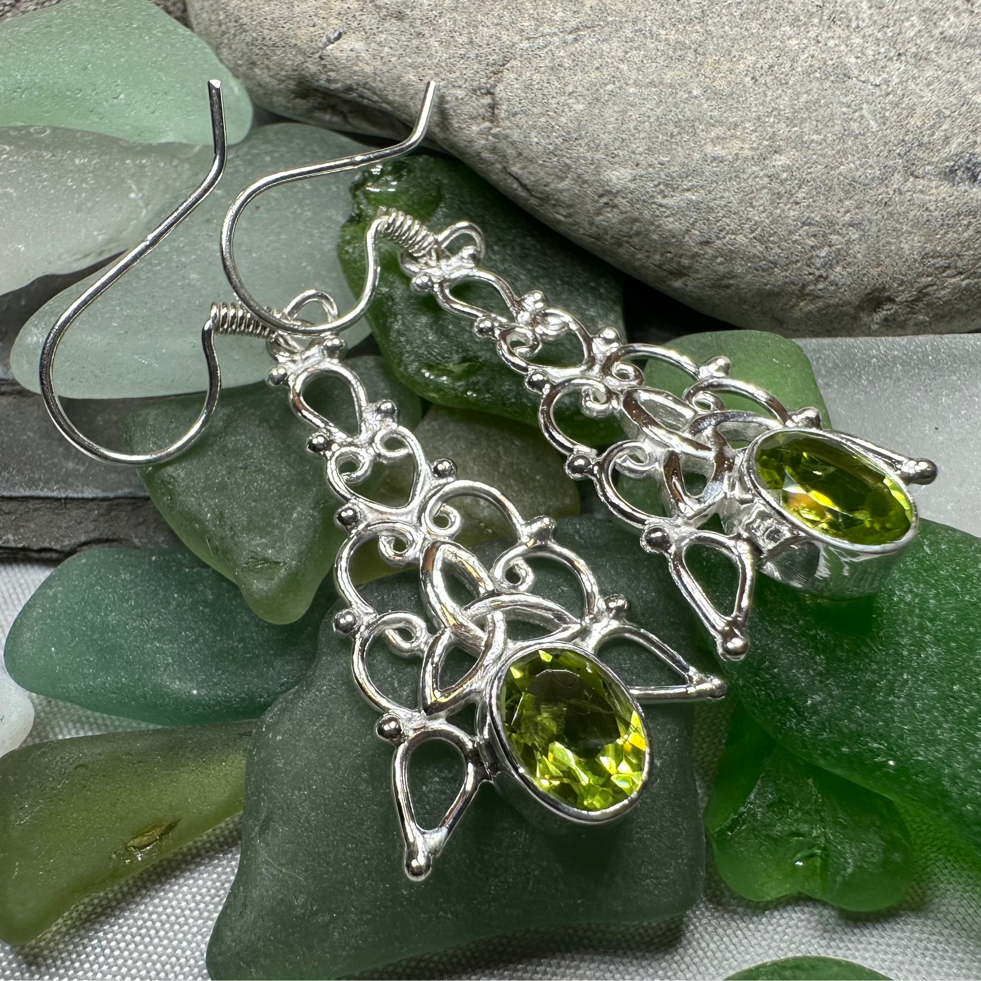 Angeni Celtic Trinity Knot Earrings in Sterling Silver — view 4